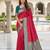 Pink soft silk blend saree with zari weaving meenakari design