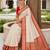 White soft silk blend saree with zari weaving meenakari design