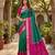 Sea green soft silk blend pochampalli saree with zari weaving meenakari design