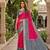 Pink soft silk blend pochampalli saree with zari weaving meenakari design