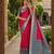 Pink soft silk blend pochampalli saree with zari weaving meenakari design