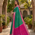 Sea green soft silk blend pochampalli saree with zari weaving meenakari design