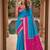 Sky blue soft silk blend pochampalli saree with zari weaving meenakari design