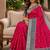 Pink soft silk blend pochampalli saree with zari weaving meenakari design