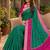 Sea green soft silk blend pochampalli saree with zari weaving meenakari design