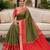 Green soft silk blend pochampalli saree with zari weaving meenakari design
