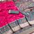 Pink soft silk blend pochampalli saree with zari weaving meenakari design