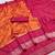 Orange soft silk blend pochampalli saree with zari weaving meenakari design