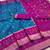 Sky blue soft silk blend pochampalli saree with zari weaving meenakari design