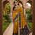 Golden soft silk blend pochampalli saree with zari weaving meenakari design