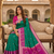 Sea green soft silk blend pochampalli saree with zari weaving meenakari design