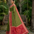 Green soft silk blend pochampalli saree with zari weaving meenakari design
