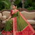 Green soft silk blend pochampalli saree with zari weaving meenakari design