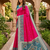 Pink soft silk blend pochampalli saree with zari weaving meenakari design