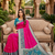 Pink soft silk blend pochampalli saree with zari weaving meenakari design