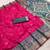 Pink soft silk blend pochampalli saree with zari weaving meenakari design