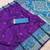 Purple soft silk blend pochampalli saree with zari weaving meenakari design