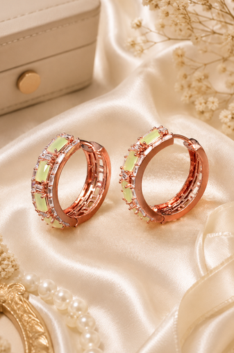 Rose gold finish imperial shine hoop earrings
