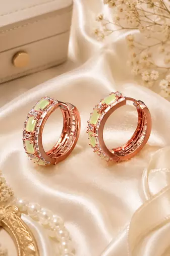 Rose gold finish imperial shine hoop earrings