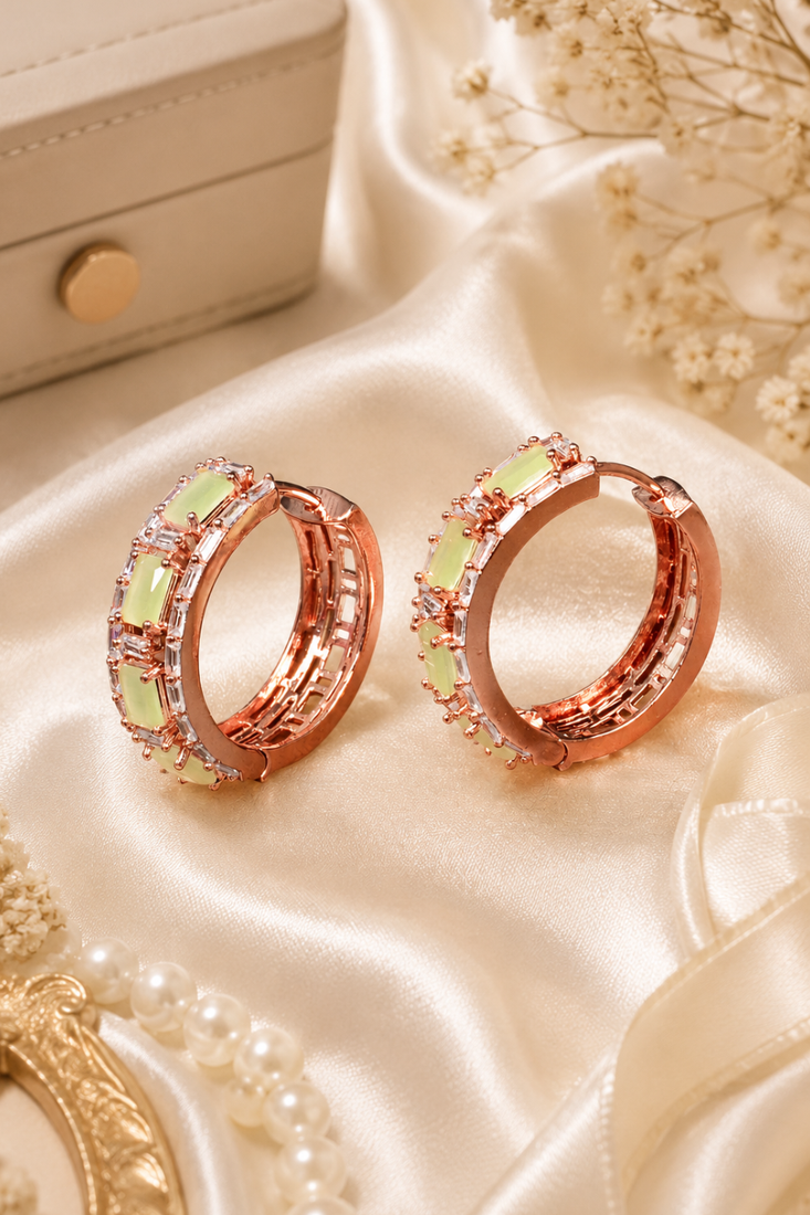 Rose gold finish imperial shine hoop earrings