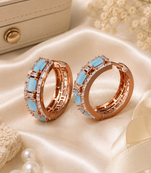 Rose gold finish timeless glam hoop earrings