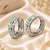 Rhodium finish eternal spark hoop earrings