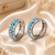 Rhodium finish luxury stone hoop earrings