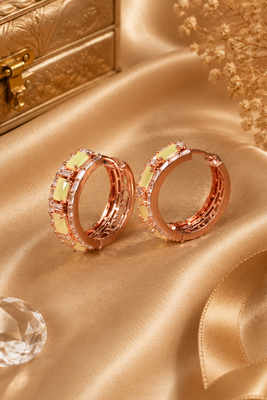 Rose gold finish imperial shine hoop earrings 2