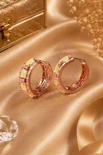 Rose gold finish imperial shine hoop earrings
