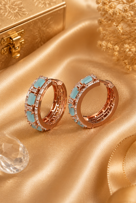 Rose gold finish timeless glam hoop earrings 2