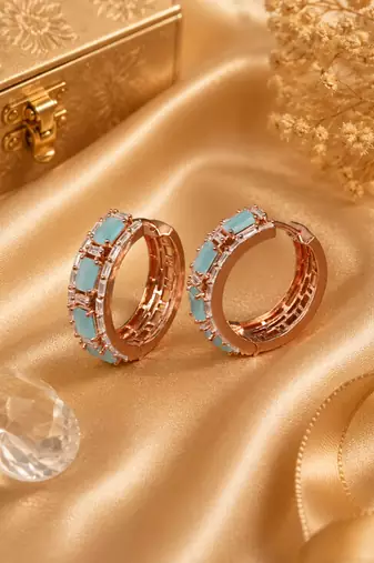 Rose gold finish timeless glam hoop earrings
