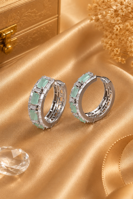 Rhodium finish eternal spark hoop earrings 2