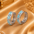 Rhodium finish luxury stone hoop earrings