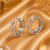 Rhodium finish dazzle crystal hoop earrings