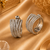 Rhodium Finish American Diamond Hoop Earrings