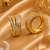 Gold finish american diamond hoop earrings