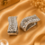 silver color rhodium finish elegant curved american diamond hoop earrings