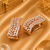Rose gold finish elegant curved american diamond hoop earrings