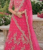 PINK SEQUINS & EMBROIDERED NET LEHENGA CHOLI SET