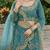 TURQUOISE SEQUINS & EMBROIDERED NET LEHENGA CHOLI SET