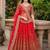 RED SEQUINS & EMBROIDERED NET LEHENGA CHOLI SET