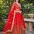 RED SEQUINS & EMBROIDERED NET LEHENGA CHOLI SET