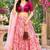 PEACH SEQUINS & EMBROIDERED NET LEHENGA CHOLI SET