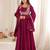 Dark rani pink color silk blend gown PANT dupatta set full stitched.