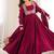 Dark rani pink color silk blend gown PANT dupatta set full stitched.