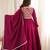 Dark rani pink color silk blend gown PANT dupatta set full stitched.