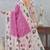 Pink digital printed satin silk designer saree