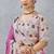 Pink digital printed satin silk designer saree