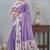 Purple digital printed satin silk designer saree