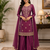  readymade wine color dori sequecne embroidered palazzo suit for festival party  wear